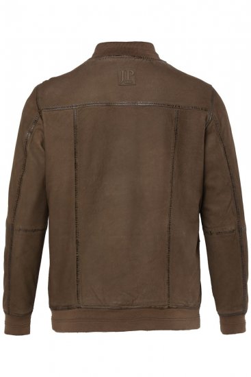 JP1880 851511 Semišová bunda z jahňacej kože Hnedá - Bundy - Bundy Nadmerné Veľkosti 2XL-8XL