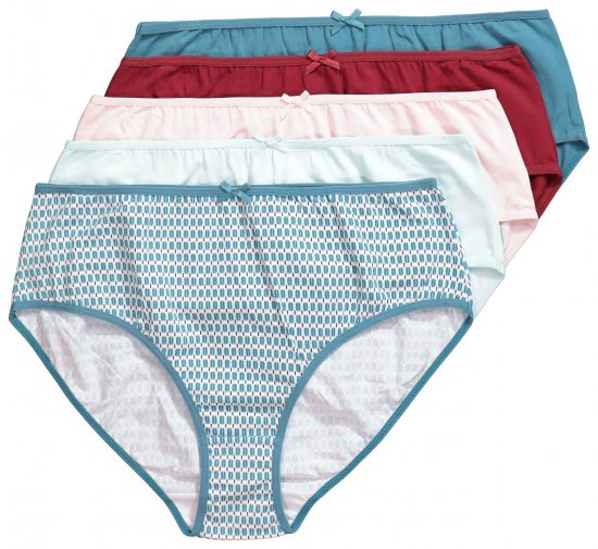 Ulla Popken 851725 Vzorované nohavičky 5 ks Lila - Nohavičky - 