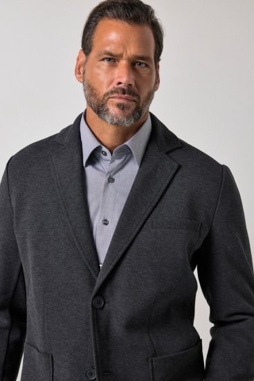 JP1880 Naples Flexnamic Žerzejové sako Tmavosivá melír - Obleky - Obleky 2XL-8XL