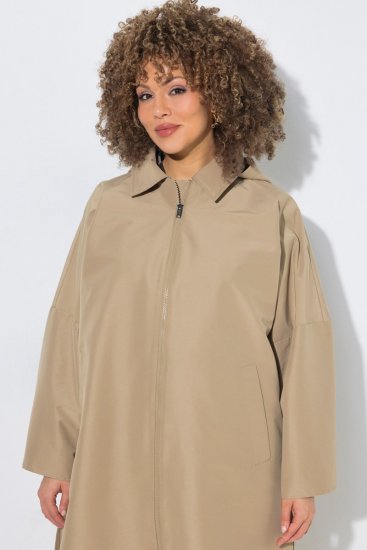 Ulla Popken 851764 Oversize kabát s odopínateľnou kapucňou Piesková - Kabáty - Dámske kabáty veľkých veľkostí