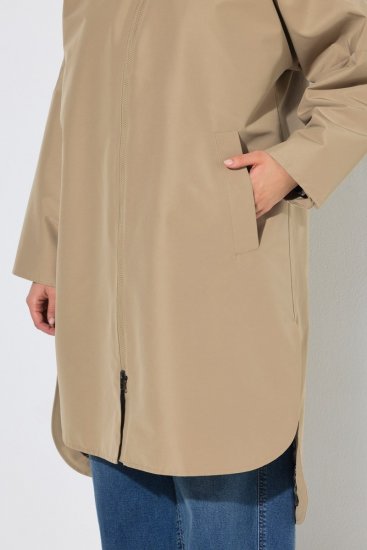 Ulla Popken 851764 Oversize kabát s odopínateľnou kapucňou Piesková - Kabáty - Dámske kabáty veľkých veľkostí