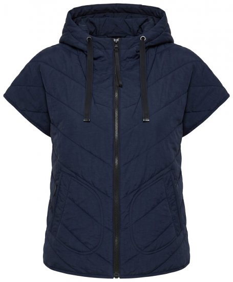 Ulla Popken 851785 Oversize prešívaná vesta s kapucňou Tmavomodrá - Vesty - 