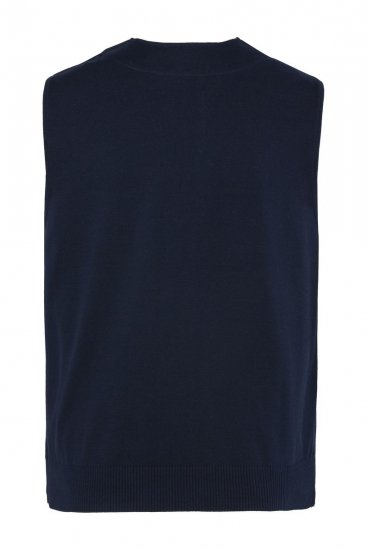 JP1880 851800 Tvídová vesta so vzorom rybej kosti Tmavomodrá - Obleky - Obleky 2XL-8XL