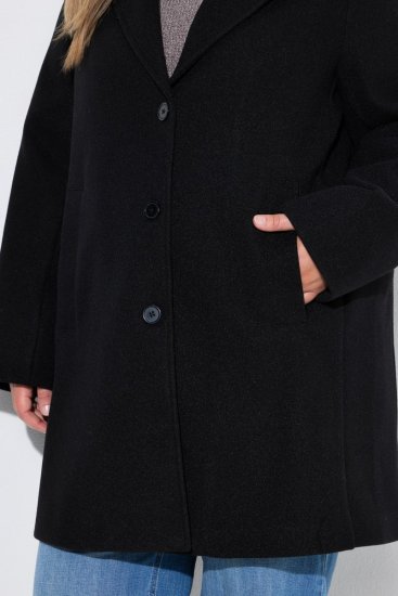 Ulla Popken 851829 Vlnený kabát Čierna - Kabáty - Dámske kabáty veľkých veľkostí