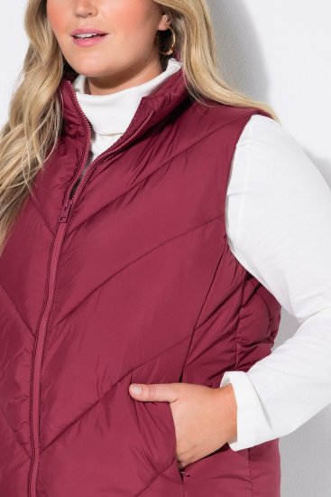 Ulla Popken 851833 Prešívaná vesta so stojačikom Červená - Vesty - 