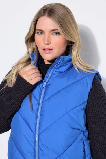 Ulla Popken 851833 Prešívaná vesta so stojačikom Modrá - Vesty - 