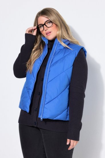 Ulla Popken 851833 Prešívaná vesta so stojačikom Modrá - Vesty - 