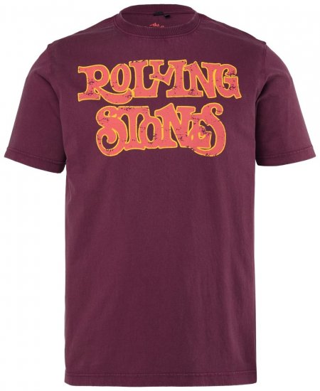JP1880 851910 Rolling Stones Vintage Logo Tričko Baklažánová - Tričká s kapelami - Kapelové a hudobné tričká