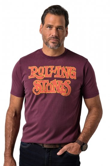 JP1880 851910 Rolling Stones Vintage Logo Tričko Baklažánová - Tričká s kapelami - Kapelové a hudobné tričká