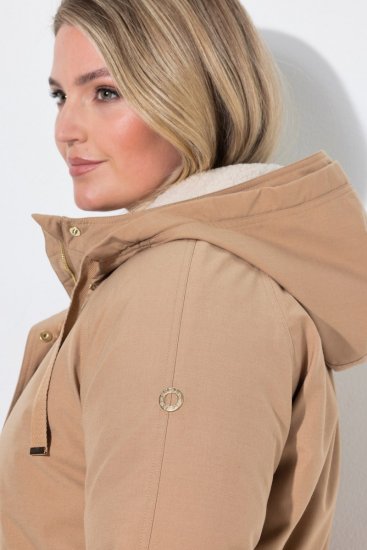 Ulla Popken 852028 Parka Béžová - Kabáty - Dámske kabáty veľkých veľkostí