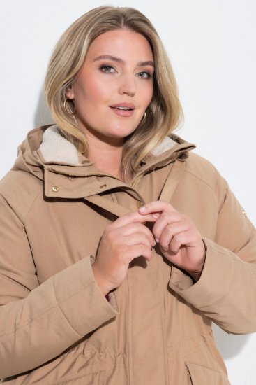 Ulla Popken 852028 Parka Béžová - Kabáty - Dámske kabáty veľkých veľkostí