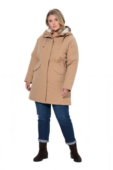 Ulla Popken 852028 Parka Béžová - Kabáty - Dámske kabáty veľkých veľkostí