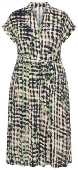 Ulla Popken 852257 Vzorované maxi šaty Taupe - Maxi šaty - Dámske maxi šaty vo veľkých veľkostiach