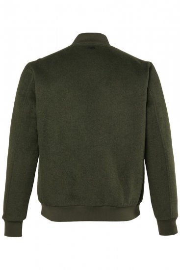 JP1880 852294 Bunda zo zmesi vlny so stojačikom Khaki zelená - Bundy - Bundy Nadmerné Veľkosti 2XL-8XL