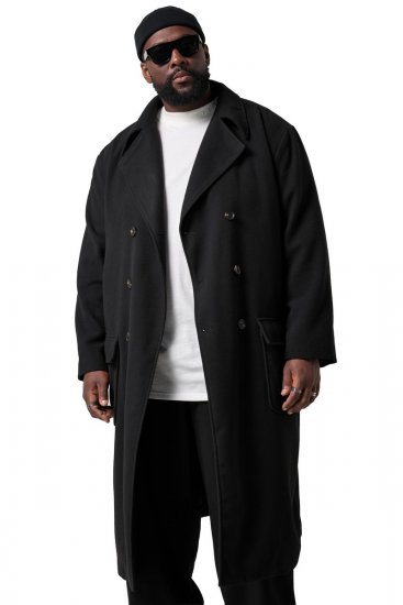 STHUGE 852519 Klasický Vlnený kabát Čierna - Bundy - Bundy Nadmerné Veľkosti 2XL-8XL