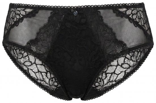 Ulla Popken 853040 Boxerky s čipkou Čierna - Nohavičky - 