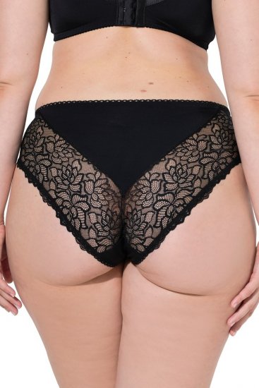 Ulla Popken 853040 Boxerky s čipkou Čierna - Nohavičky - 