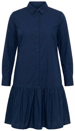 Ulla Popken 853457 Šaty s dlhým rukávom Tmavomodrá - Midi šaty - Midi šaty pre plnoštíhle ženy