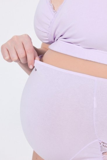 Ulla Popken 853640 Tehotenské nohavičky s čipkou Staroružová - Nohavičky - 