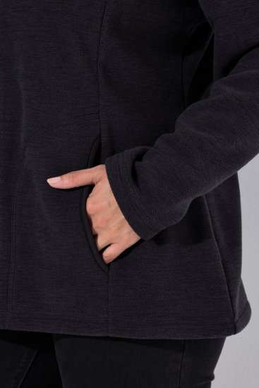 Ulla Popken 853668 Fleecová bunda so stojačikom Čierna - Flísové oblečenie - 