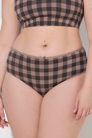 Ulla Popken 854114 Kockované nohavičky 5 ks Taupe - Nohavičky - 