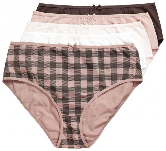 Ulla Popken 854114 Kockované nohavičky 5 ks Taupe - Nohavičky - 