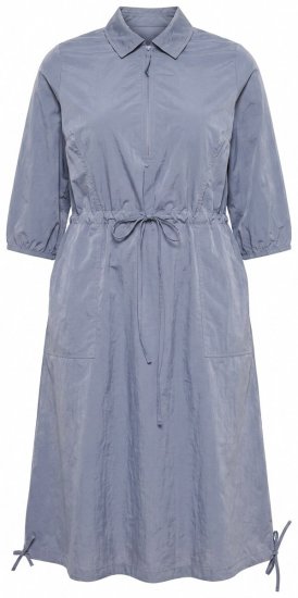 Ulla Popken 854413 Midi šaty so sťahovacou šnúrkou Sivá - Midi šaty - Midi šaty pre plnoštíhle ženy