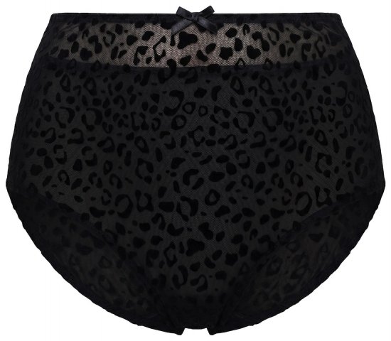 Ulla Popken 854551 Boxerky so zvieracím vzorom Čierna - Nohavičky - 