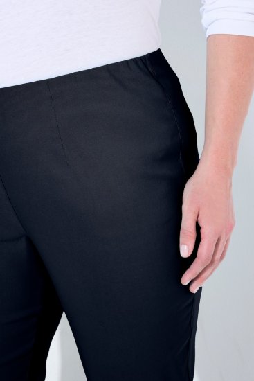 Ulla Popken 854910 Teplé strečové nohavice s pružným pásom Tmavomodrá - Látkové nohavice - Dámske široké nohavice plus size