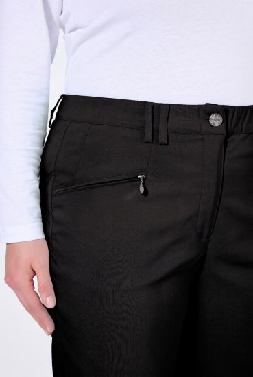 Ulla Popken 854987 Teplé strečové nohavice s pohodlným pásom Čierna - Látkové nohavice - Dámske široké nohavice plus size