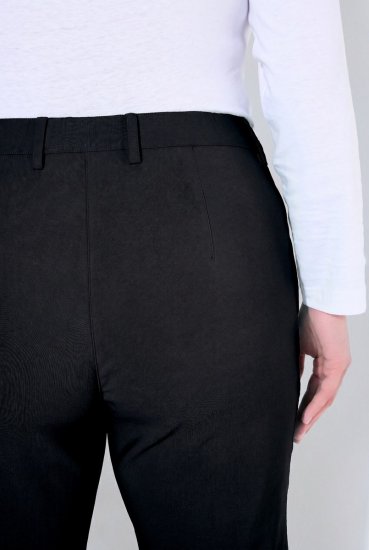 Ulla Popken 854987 Teplé strečové nohavice s pohodlným pásom Čierna - Látkové nohavice - Dámske široké nohavice plus size