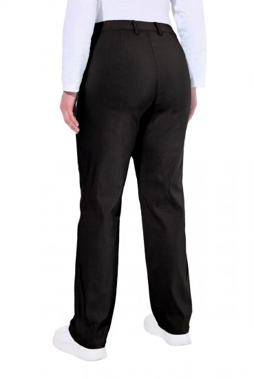Ulla Popken 854987 Teplé strečové nohavice s pohodlným pásom Čierna - Látkové nohavice - Dámske široké nohavice plus size