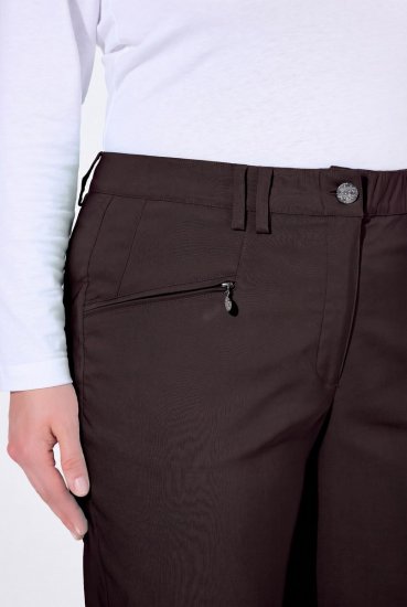 Ulla Popken 854987 Teplé strečové nohavice s pohodlným pásom Mahagónovo hnedá - Látkové nohavice - Dámske široké nohavice plus size