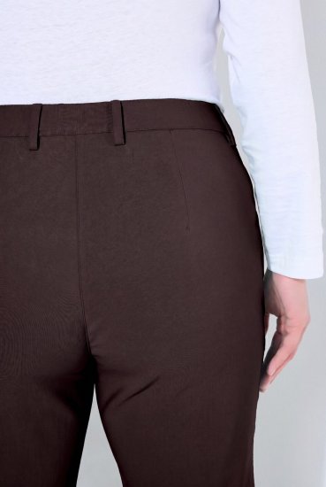 Ulla Popken 854987 Teplé strečové nohavice s pohodlným pásom Mahagónovo hnedá - Látkové nohavice - Dámske široké nohavice plus size