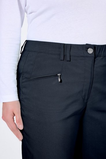 Ulla Popken 854987 Teplé strečové nohavice s pohodlným pásom Tmavomodrá - Látkové nohavice - Dámske široké nohavice plus size