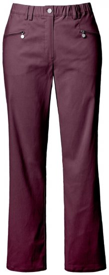 Ulla Popken 854987 Teplé strečové nohavice s pohodlným pásom Baklažánová - Látkové nohavice - Dámske široké nohavice plus size