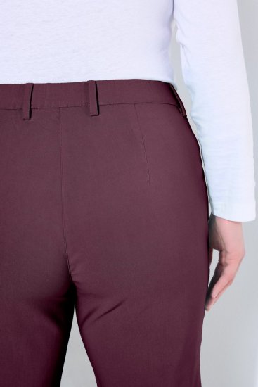 Ulla Popken 854987 Teplé strečové nohavice s pohodlným pásom Baklažánová - Látkové nohavice - Dámske široké nohavice plus size