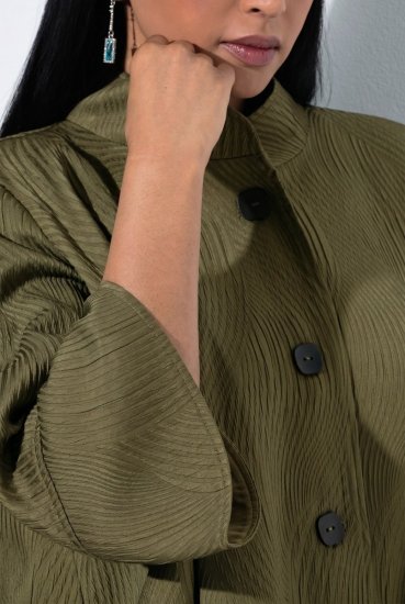 Ulla Popken 855125 Sako Khaki - Bundy - Dámske bundy vo veľkých veľkostiach