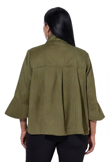 Ulla Popken 855125 Sako Khaki - Bundy - Dámske bundy vo veľkých veľkostiach