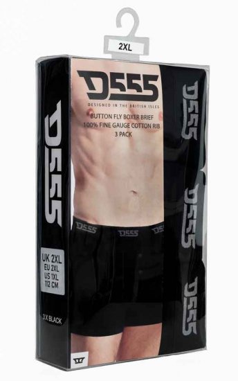 D555 Driver Boxershorts 3-pack Black - Spodná bielizeň - Spodné Prádlo 2XL-8XL