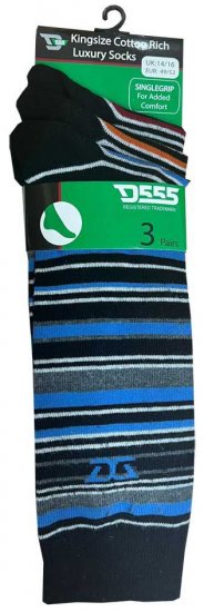 D555 Roxton Striped Socks 3-pack - Spodná bielizeň - Spodné Prádlo 2XL-8XL