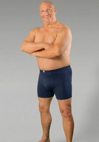 20 Nodi 938 Stretch Cotton Boxer with Embroidered Long Leg Navy - Boxerky - Boxerky 2XL-12XL