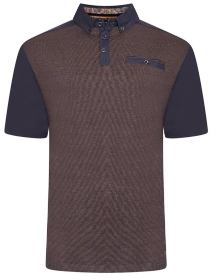 Kam Jeans 5490 Jersey Weave Contrast Polo Navy - Polokošele - Polokošele 2XL-8XL