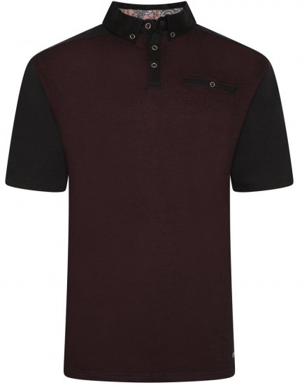 Kam Jeans 5490 Jersey Weave Contrast Polo Black - Polokošele - Polokošele 2XL-8XL