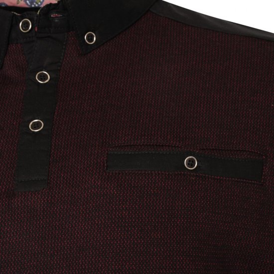 Kam Jeans 5490 Jersey Weave Contrast Polo Black - Polokošele - Polokošele 2XL-8XL