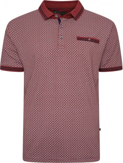  Kam Jeans 5488 Dobby Print Pique Polo Wine - Polokošele - Polokošele 2XL-8XL