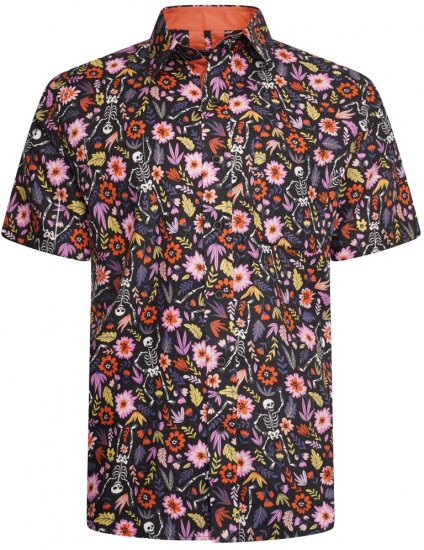 Kam Jeans 6041 Skeleton Digital Print Shirt Navy - Košele - Košele 2XL-10XL