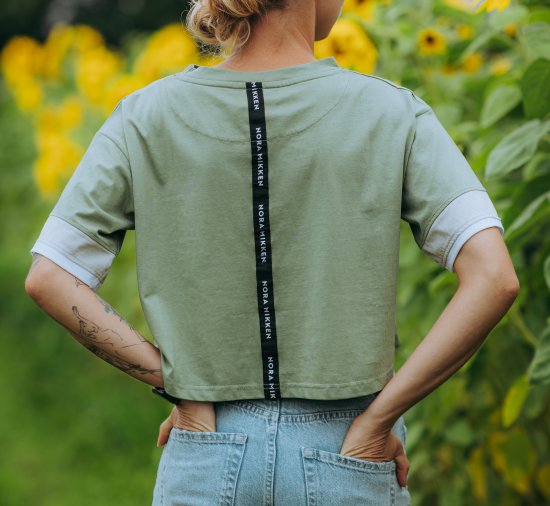 Nora Mikken AGNES Crop Top Green - Tričká - 