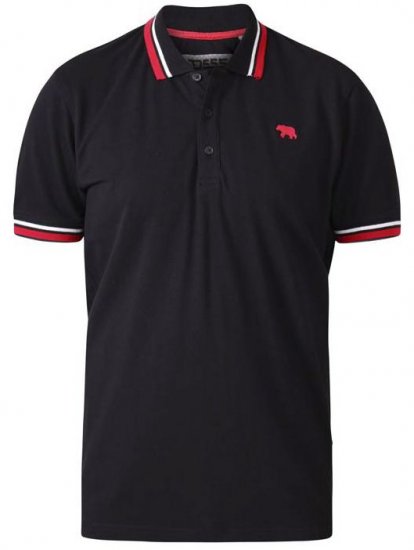 D555 Allante 1 Pique Polo Black - Polokošele - Polokošele 2XL-8XL