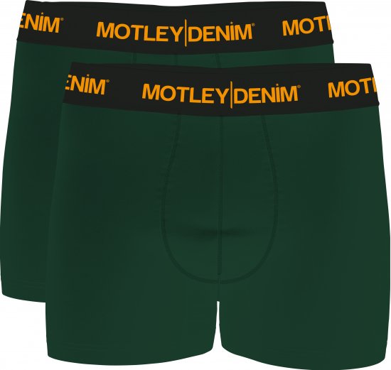 Motley Denim Amsterdam Boxershorts Racing Green 2-pack - Spodná bielizeň - Spodné Prádlo 2XL-8XL
